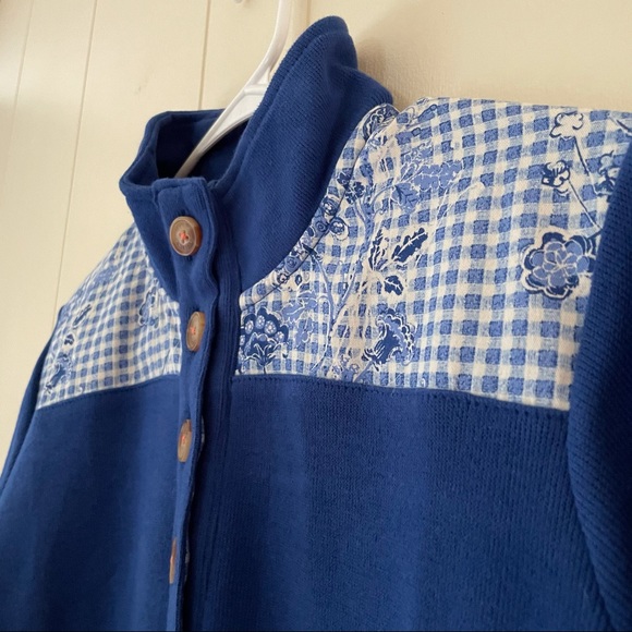 ORVIS blue gingham sweater - Picture 2 of 6